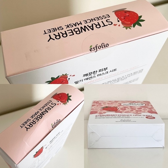 Esfolio Strawberry Essence Face Mask Sheet Moisturizing Facial Treatment - Picture 10 of 12